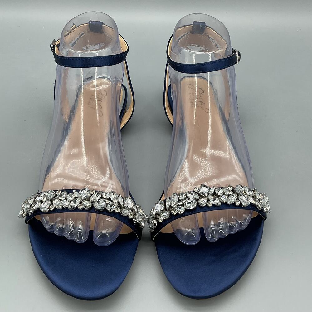 NEW Jewel Badgley Mischka Women’s O’Hara Ankle Strap Sandals Navy Size 8.5 - Picture 3 of 10
